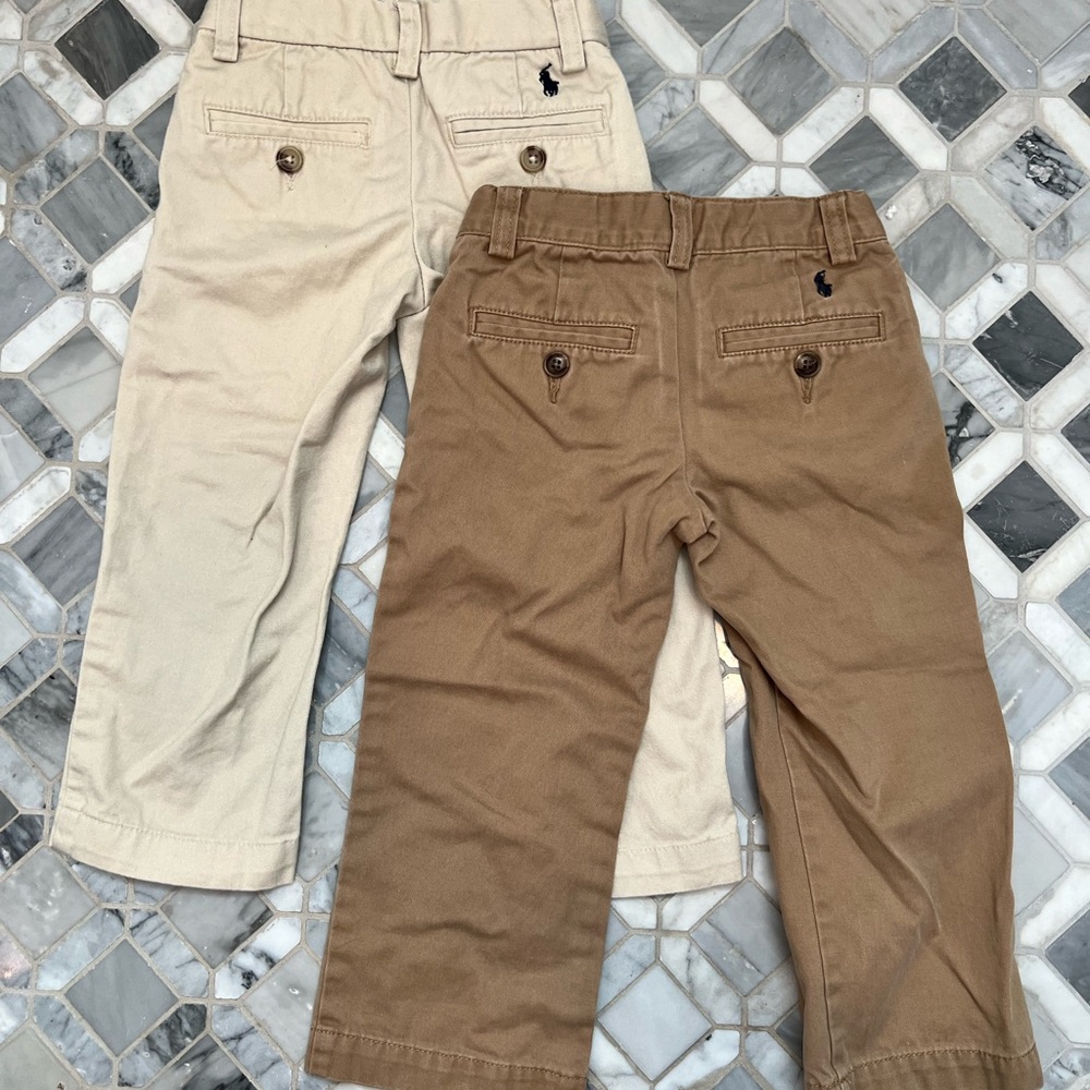 Polo by Ralph Lauren - 2T boys light and dark khaki twill pants
